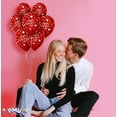 thumbnail image 5 of PMU Valentines Day Balloons 11 Inch Happy Valentine's Day Ruby Red Latex with All-Over Print White Swirling Hearts Valentines Day, Weddings, Birthdays, Anniversaries, Engagements Pkg/100, 5 of 8