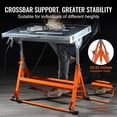 thumbnail image 4 of Welding Table 30x20", 400lbs Steel Workbench on Wheels, Folding Welding Work Bench with 1.1" Slot, Adjustable Height & Tilt Angles, Retractable Rails, 4 of 7