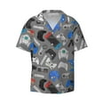 thumbnail image 3 of Balery Video Game Men's Casual Button Down Shirt Short Sleeve Textured Summer Cuban Beach Shirts-Small, 3 of 7