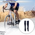 thumbnail image 2 of Calcetines de ciclismo Unique Bargains, anti-fricción, para exteriores, color azul oscuro, talla L, neutros y universales, 1 par, diseño de bloques de color en sarga, 2 of 6