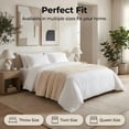thumbnail image 3 of ROSEKIND Striped Blanket, Premium Faux Fur Touch Ribbed Throw for Sofa and Bed, Cozy Gift for Adults and Friends, 40''x60'', Ivory Cream, 3 of 7
