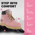 thumbnail image 4 of Safety Girl - Stylish Steel Toe Boots For Women | Work Boots For Women | Water Resistant Feature | Lightweight & Slip-Resistant Steel Toe Shoes For Women | Premium Nubuck Leather | Light Pink - 8M, 4 of 7
