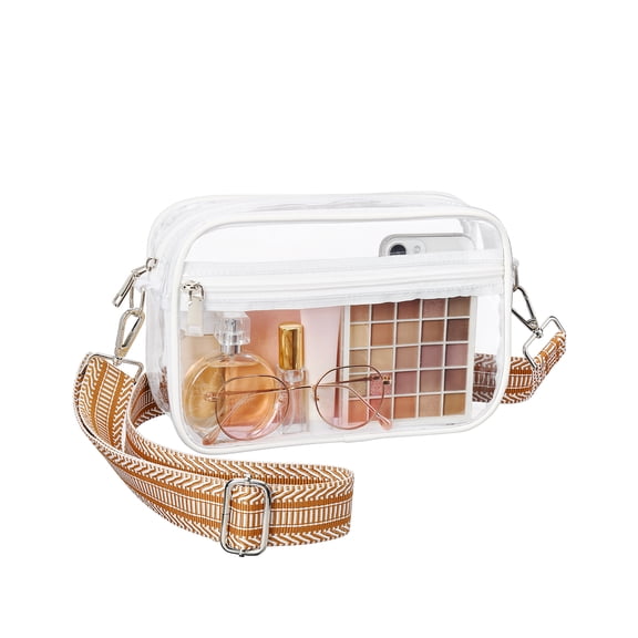 Clear Crossbody Bag Stadium Approved, Clear Purse for Women, Transparent Shoulder Messenger Handbag for Concert Sport