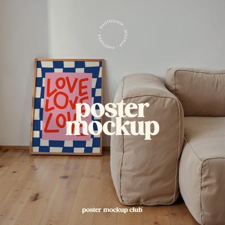 Vertical Frame Poster Mockup for Wall Art (PSD, JPG), Unframed Paper Poster 8x10in