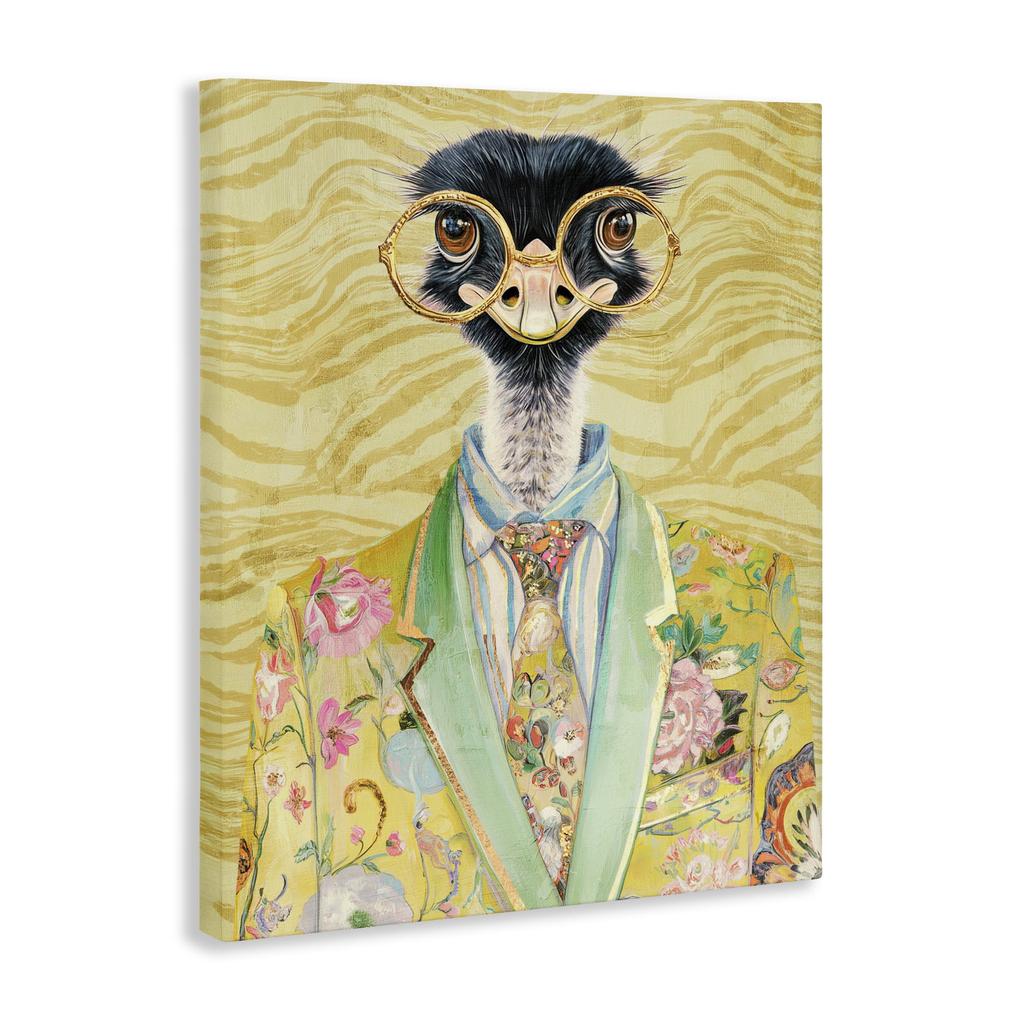 Stupell Industries Dandy Ostrich Portrait Canvas Wall Art, design by Svetlana Aleynikova