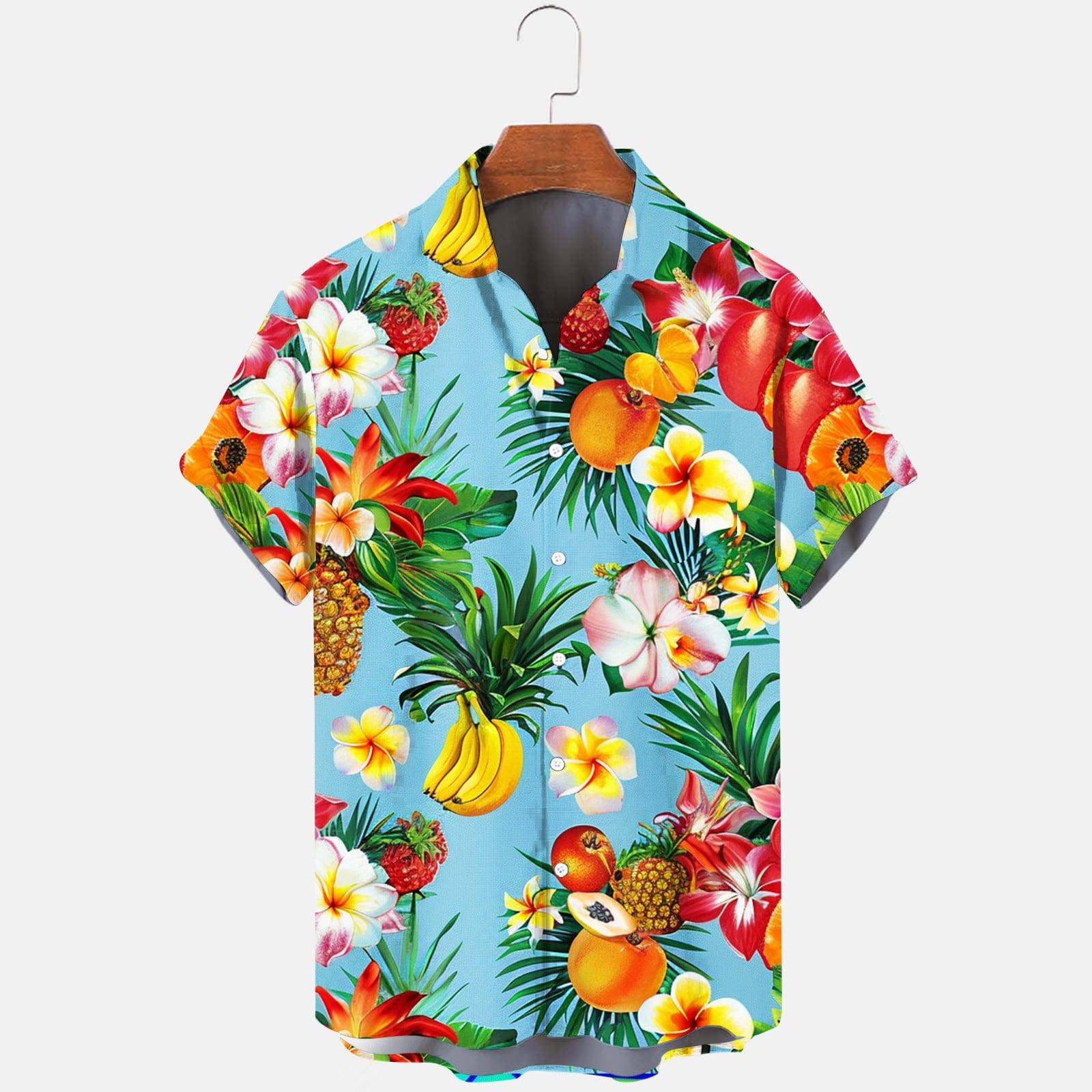Chemise à manches courtes noire à imprimé tropical avec un col cubain