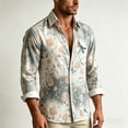 thumbnail image 4 of SGFCWSX Men's Floral Print Shirt Long Sleeve Button Down Casual Fashion Slim Fit Vintage Shirts Multicolor Size M, 4 of 5