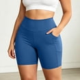thumbnail image 2 of xfsWaSs Biker Shorts with Pockets Women Soft High Waist Workout Yoga Shorts Comfort Athletic Shorts for Running Gym Tennis Plus Size, 2 of 5