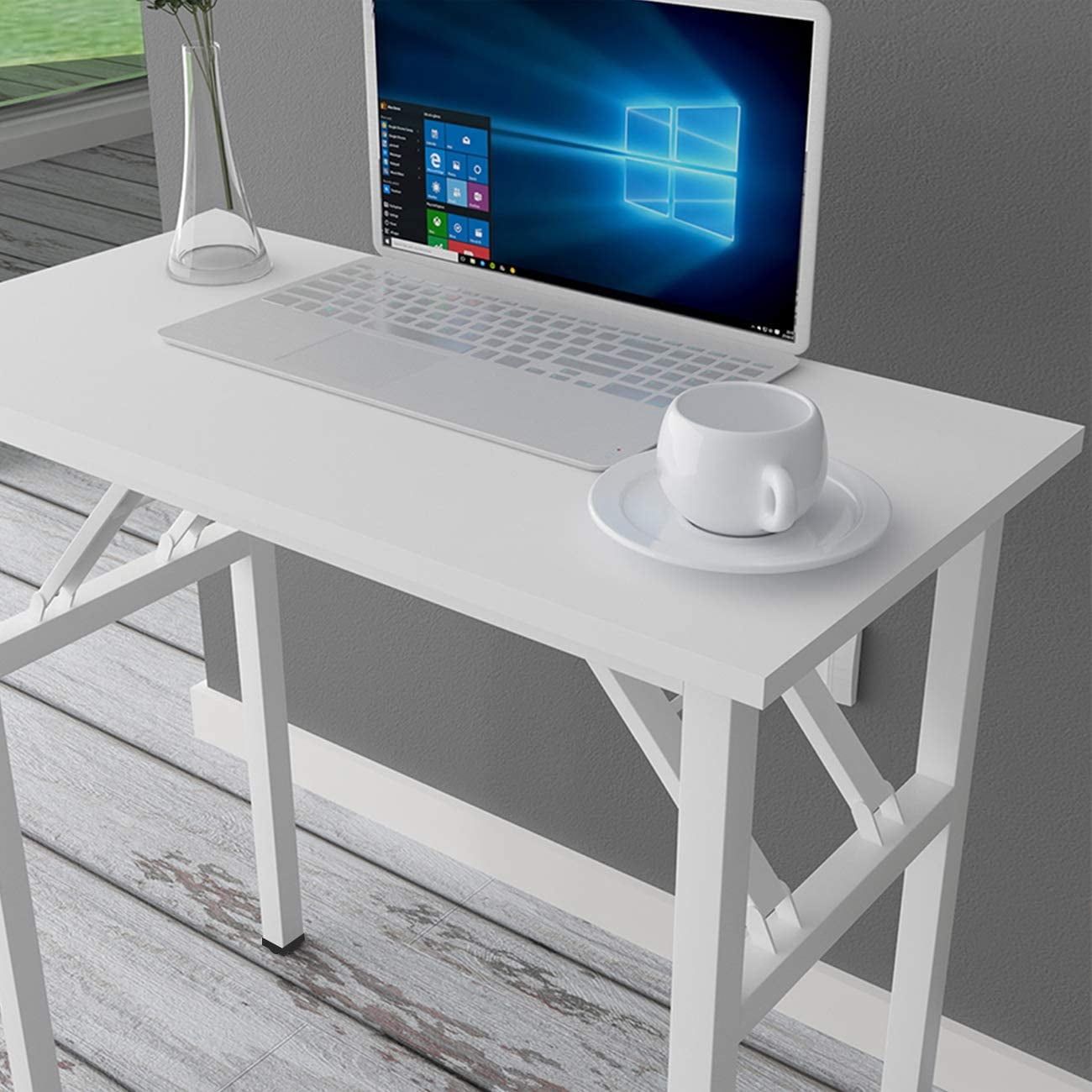 WOHOMO Folding Desk, Small Foldable Desk 31.5 for Small Spaces, Space  Saving Computer Table Writing Workstation for Home Office, Easy Assembly,  Oak