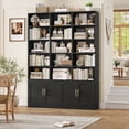 thumbnail image 2 of Homfa 5-Tier Triple Wide Bookcase with 4 Doors, 15 Cubes Bookcase with 2 Cabinets for Study Living Room Home Office, Black, 2 of 7