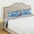 thumbnail image 3 of Yayeee Pillowcase King Size Set of 2 Satin Wrinkle Resistant Envelope Pillow Case, Blue Watercolor Ocean Waves, 3 of 8