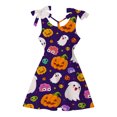 thumbnail image 3 of Kids Halloween Dress Long Sleeve Cute Print Tulle Dresses Casual Lace Soft Holiday Party Fall Winter Outfit, 3 of 5