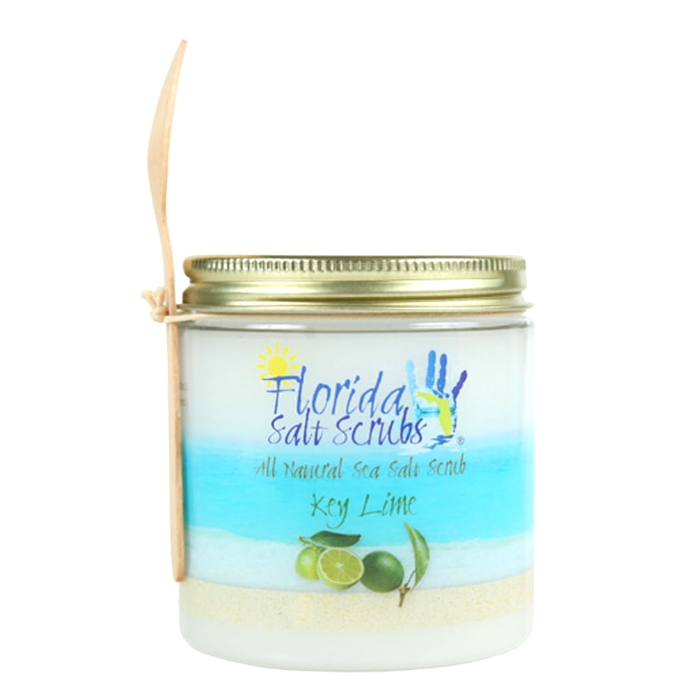Florida Salt Scrubs Key Lime Body Feet Hands Bath Salt Scrub 12.1 oz