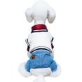 thumbnail image 4 of Ropa para perros Camisa a cuadros para perros Conjunto para perros Mono vaquero con chaleco de punto cálido Ropa de dos piezas para cachorros para perros pequeños (L), 4 of 5