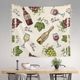 thumbnail image 2 of Bingfone Polyester Fabric Tapestry Grapes Bbottles Wine Wall Hanging Tapestry,Daily Decorative Tapestry for Bedroom Living Room Dorm 60L x 51W Inches, 2 of 7
