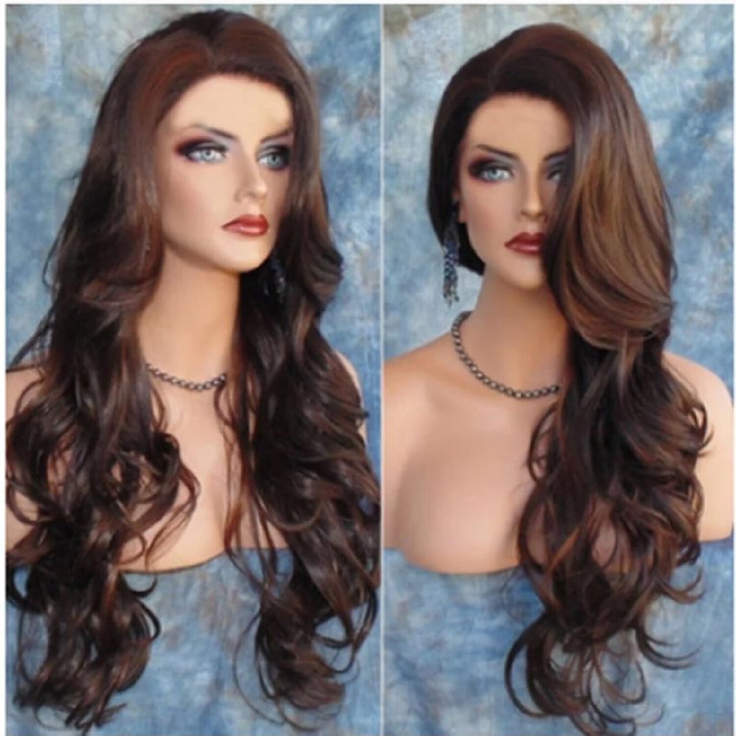 UTOURS Wigs for Women Human Hair,Long Curly Wavy Lace Front Wigs Human Hair Natural Color