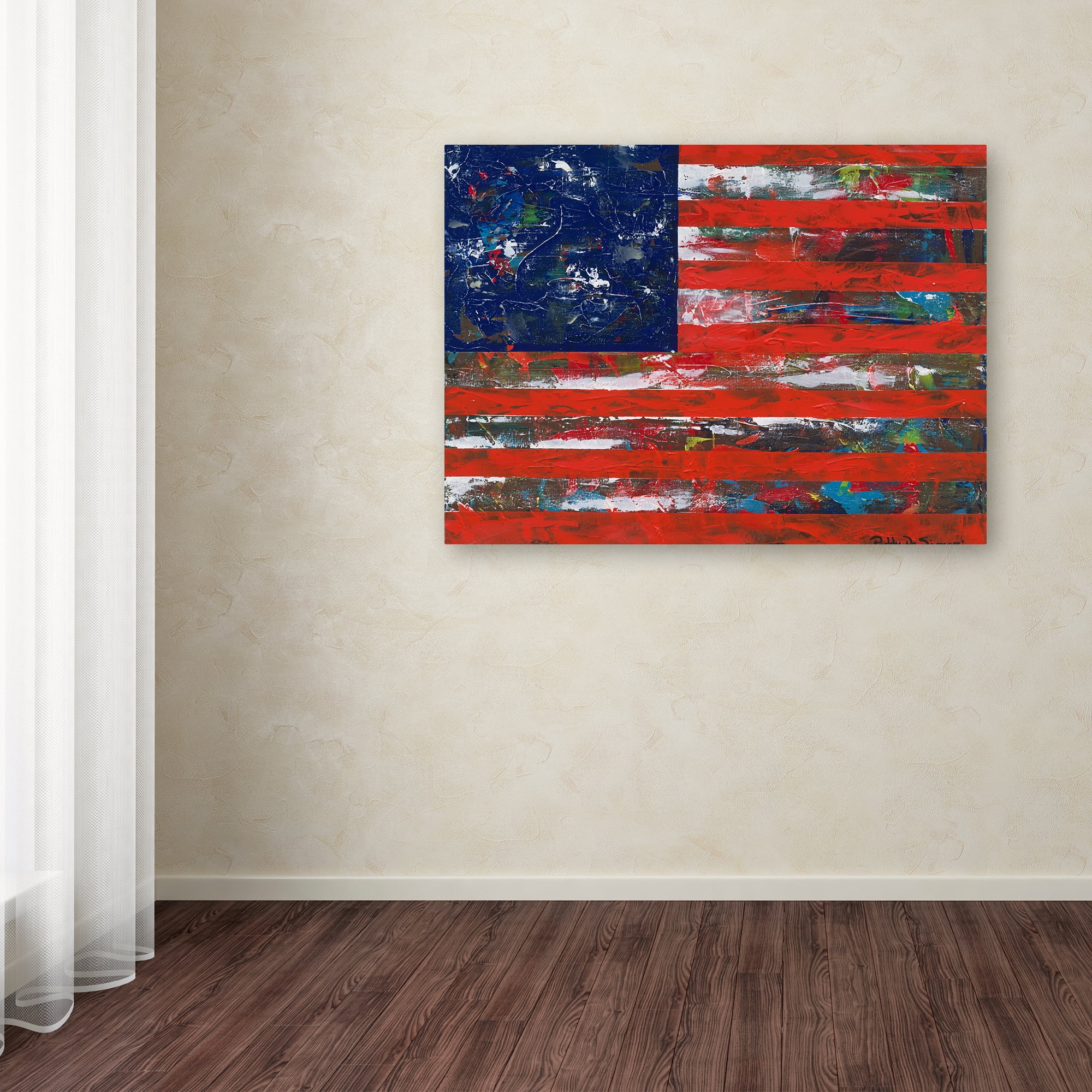 Trademark Fine Art "American Flag" Canvas Art by Patricia Alvez