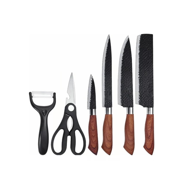 Juegos de Cuchillos Profesionales de Acero Inoxidable 6 pz madera