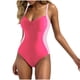 thumbnail image 4 of Traje de Baño de Suspensión de las Mujeres, Cuello en V Correa Atrás una Pieza con Control Abdominal para la Playa Y la Piscina, Sexy Conjunto de Trajes de Baño de Verano, 4 of 9