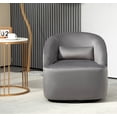 thumbnail image 3 of US Pride Furniture Accent Chair with Barrel-shaped Design and 360 Degree Swivel Feature Grey, 3 of 18