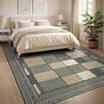thumbnail image 3 of ODIKA Patchwork Spotted Blocks Southwestern Stripe Border Geometric Abstract Refined Foldable Easy Care for King Size Bedroom, Master Suite, Under Bed, 3 of 7