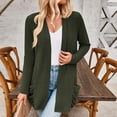 thumbnail image 6 of ATOYSOY Women's Solid Color Strip Pocket Knit Cardigan Jacket Duster Sweater Cardigan Workout Cardigan for Women Green L, 6 of 7