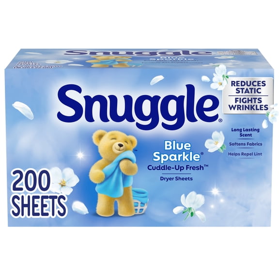 Snuggle Blue Sparkle Cuddle Up Fresh Dryer Sheets, 200 Count