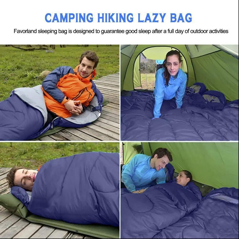 Backpacking Sleeping Bag for Adults Boys and Girls, Cold Weather Kids Sleeping Bag for 3 Season Hiking & Camping, Dark Blue