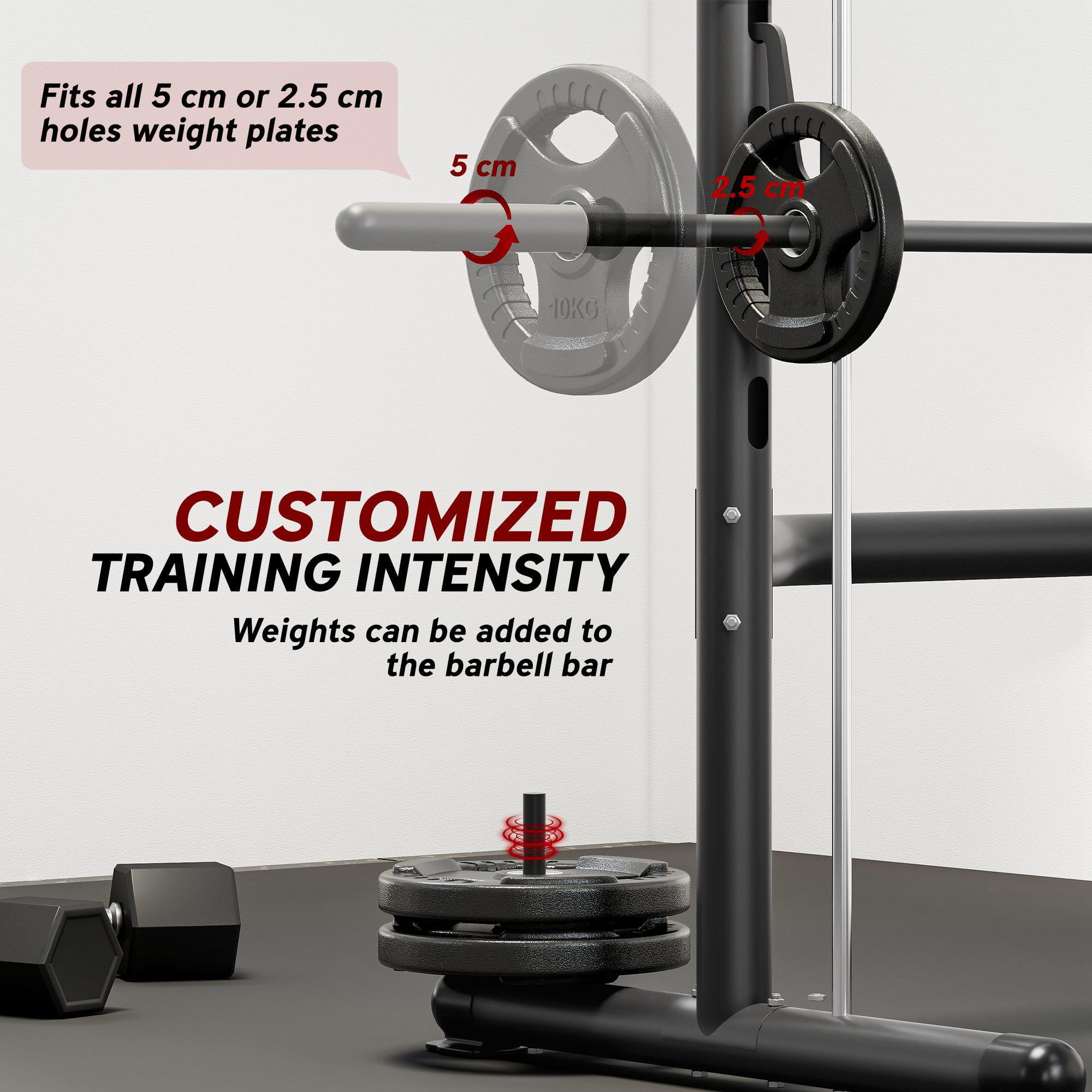 Demi Bonn Multi-Function Squat Rack with Pull Up Bar & Barbell Bar - Adjustable Bench Press Half Rack for Weight Lifting ,Black