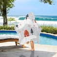 thumbnail image 3 of Yayeee Kids Hooded Towels Toddler Soft Absorbent Beach Bathing Wrap 50" x 23.5", Cartoon Red Houses, 3 of 5