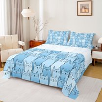 Castle Fairy Kawaii Cats Twin Sheet Sets for Child Teens,Cute Animal Bedding
