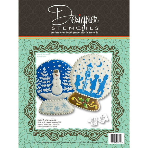 Snowglobe Cookie Stencil Set (no Cutter) by Designer Stencils