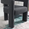 thumbnail image 5 of Charcoal Modern Bouclé Accent Chairs, Set of 2, Fully Upholstered Minimalist Side Chairs, 5 of 13