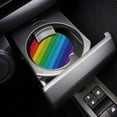 thumbnail image 3 of FMSHPON Rainbow Retro Wood Grain Set of 4 Car Coaster for Drinks, Absorbent Ceramic Stone Coasters Cup Mat with Cork Base for Home Kitchen Room Coffee Table Bar Decor, 3 of 5