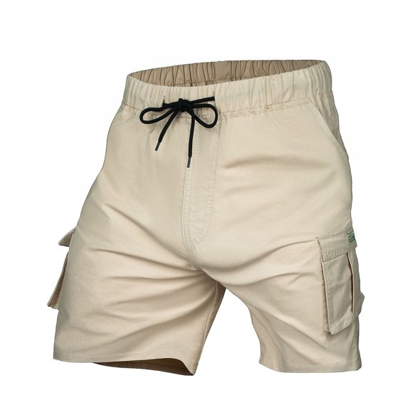 Men's Cargo Shorts Elastic Waist Drawstring Shorts Lightweight Stretch Summer Casual Baggy Big and Tall Cargo Short with Multi Pockets Quick Dry Outfit,Khaki XL