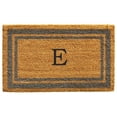 thumbnail image 1 of Calloway Mills 153021830E 18 x 30 in. Periwinkle Border Monogram Rectangular Doormat, Natural - Letter E, 1 of 1