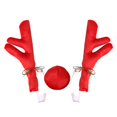 thumbnail image 3 of Kit genérico de asta de reno para coche con nariz, decoración premium para vehículos festivos, fácil de instalar Rojo, 3 of 9