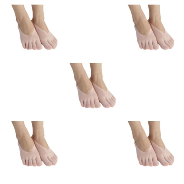 Langgg Comfortable Toe Socks For Women For Many Occasions Silicone Pad Low-cut Liners Socks General Size Pink 5Set