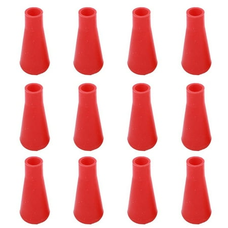 BTOER 12pcs Soft Silicone Arrow cover Target Tips Game Practice Points 12pcs red