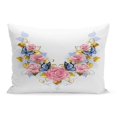 thumbnail image 1 of BOSDECO Jewelry Symmetrical Pattern of Pink Roses Blue Butterflies Pillowcase Pillow Cover Cushion Case 20x30 inch, 1 of 1