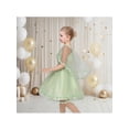 thumbnail image 5 of Sunny Fashion Flower Girls Dress Tulle Spaghetti Strap Pearl Ruffle Hem Wedding Bridesmaid Green 4 Years, 5 of 8