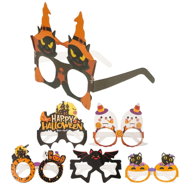 KAKOWELY 6 gafas de papel para Halloween, novedosas y divertidas para fiestas de Halloween.