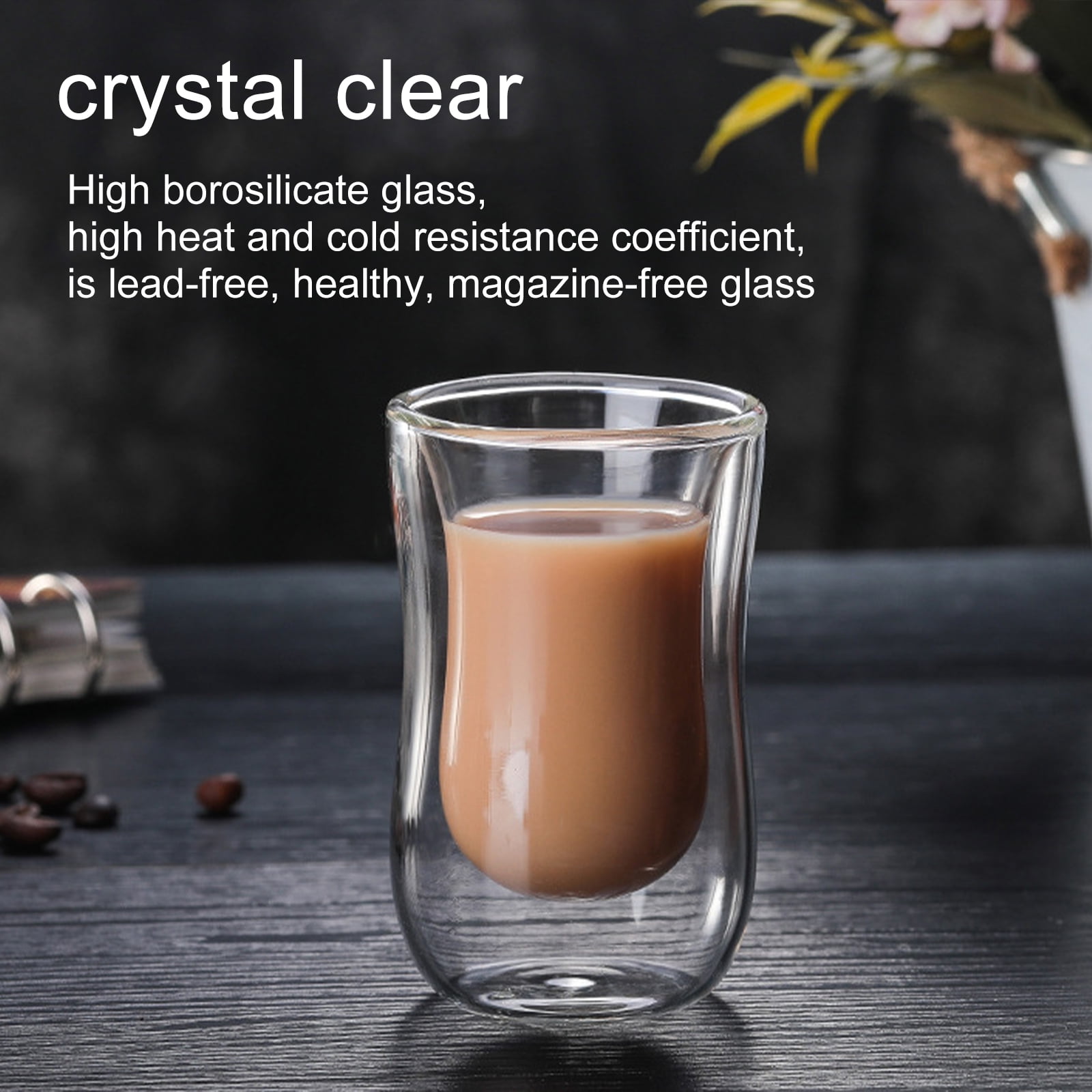 Slopehill Clear Glass Cup Borosilicate Glassware Cup Mountain Coffee Mug Whisky Mug Milk Mug Juice Mug Thick Bottom Hot and Cold Available Suitable