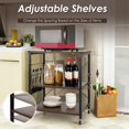 thumbnail image 5 of Canddidliike 3-Tier Kitchen Baker's Rack Microwave Oven Storage Cart with Hooks-Charcoal Brown, Bakers Rack Kitchen Storage Shelf, 5 of 8
