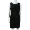 Pre-owned|Michael Michael Kors Womens Boat Neck Studded Mini Pencil Dress Black Size 4