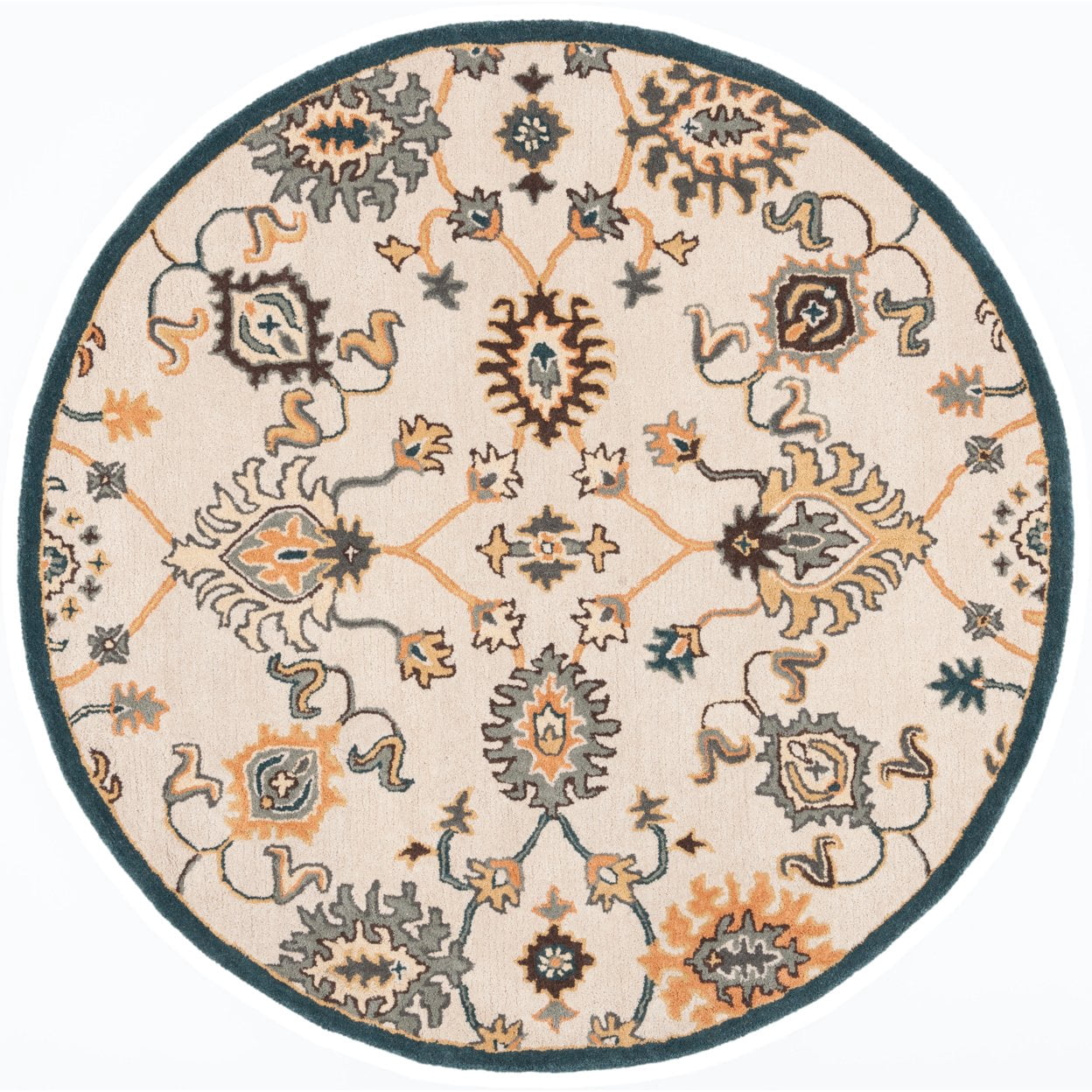 SAFAVIEH Heritage Neofit Floral Area Rug, Beige/Ivory, 6' x 6' Round