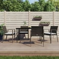 thumbnail image 1 of vidaXL 5 Piece Garden Dining Set with Cushions Poly Rattan and Steel, 1 of 5