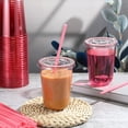thumbnail image 2 of Vasos de plástico Ziliny de 16 onzas con pajitas rosas en forma de corazón, 50 juegos, 2 of 6
