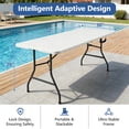 thumbnail image 4 of HaiCube 6FT Folding Table, Heavy Duty Portable Table, Waterproof HDPE, Foldable for Picnic, Party, Camping, Dining, BBQ, Indoor & Outdoor, White, 4 of 10