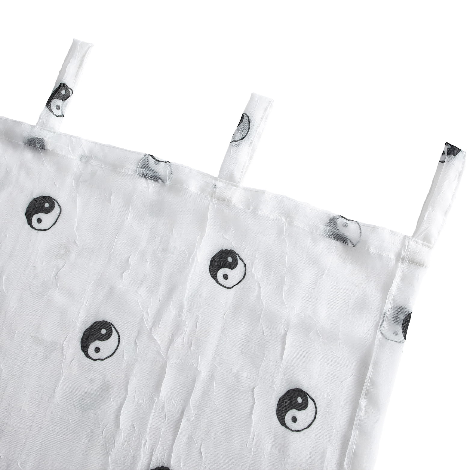 Urban Shop 38" x 63" Sheer Light-Filtering Single Curtain Panel, Ying Yang Print